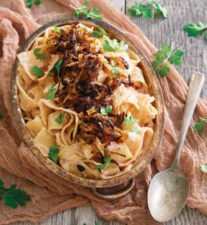 Creamy Tomato Ranch Pappardelle with Caramelized Onions